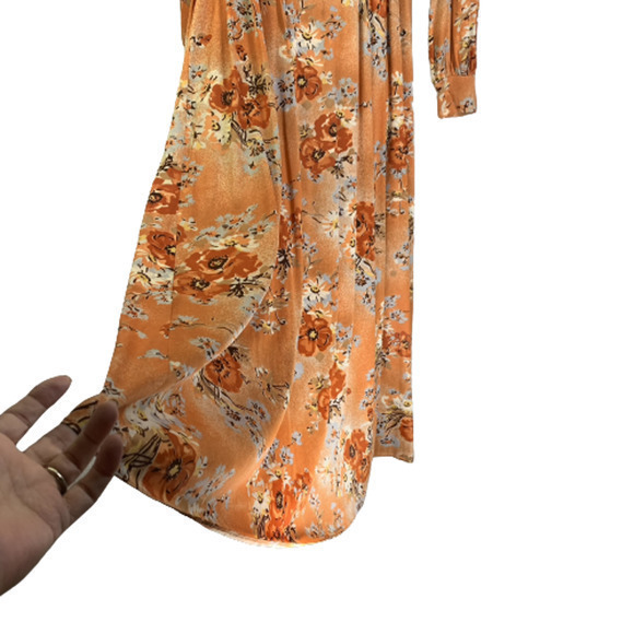 BIANCHI Vintage Orange Floral Print Maxi Dress - Picture 6 of 12